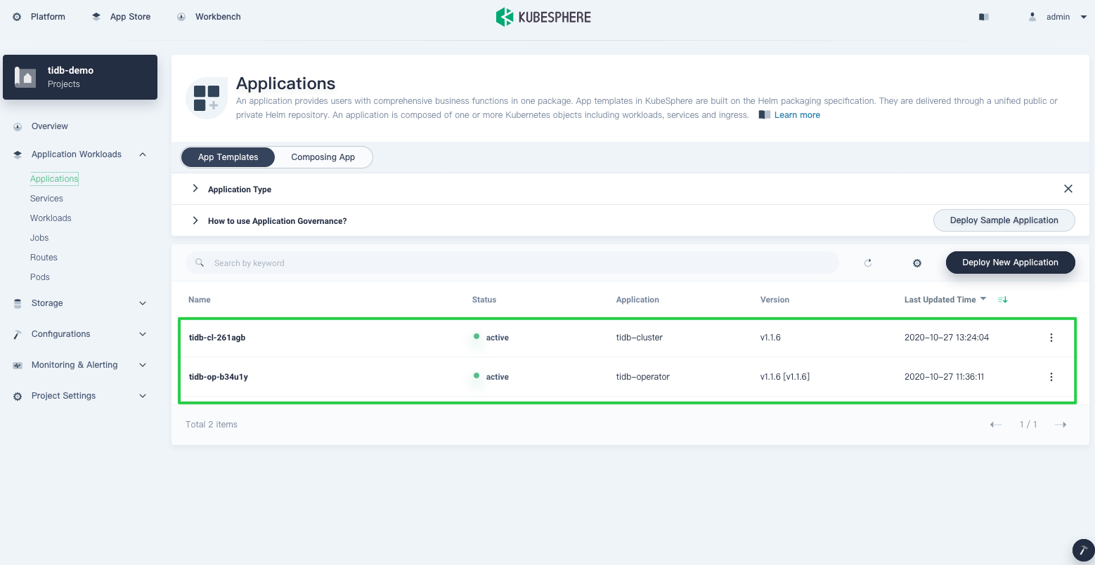 TiDB Operator and TiDB are deployed