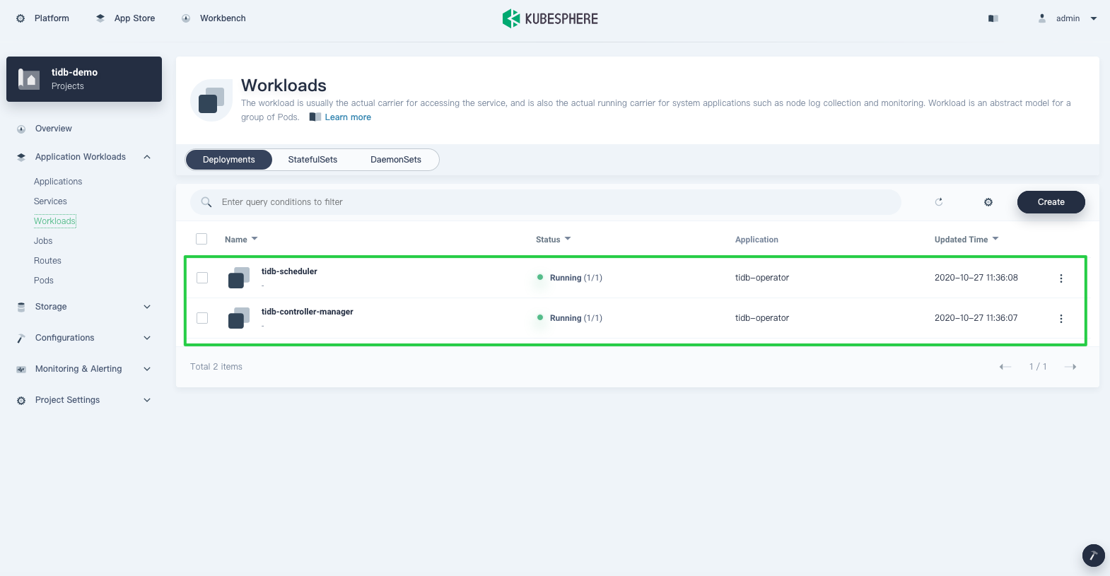 Verify TiDB Operator deployment