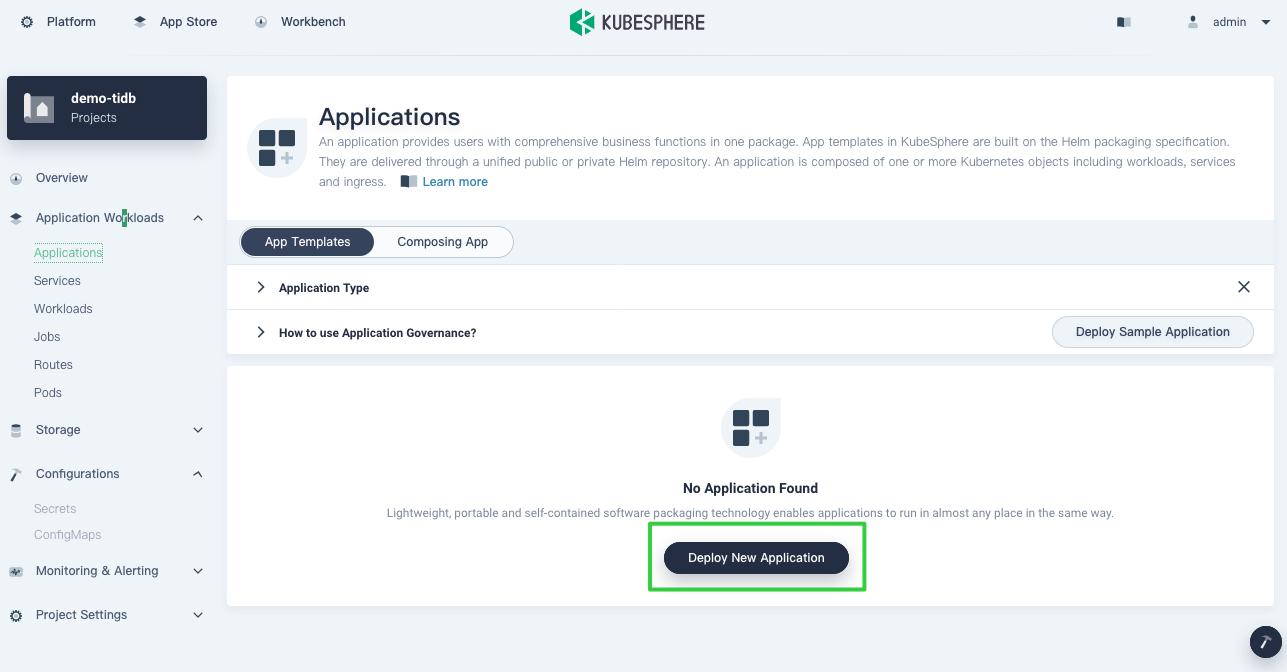 Deploy new applications
