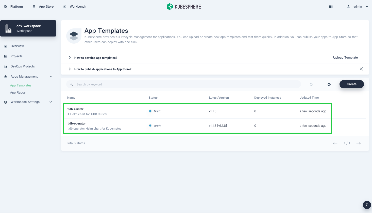 Upload App Templates