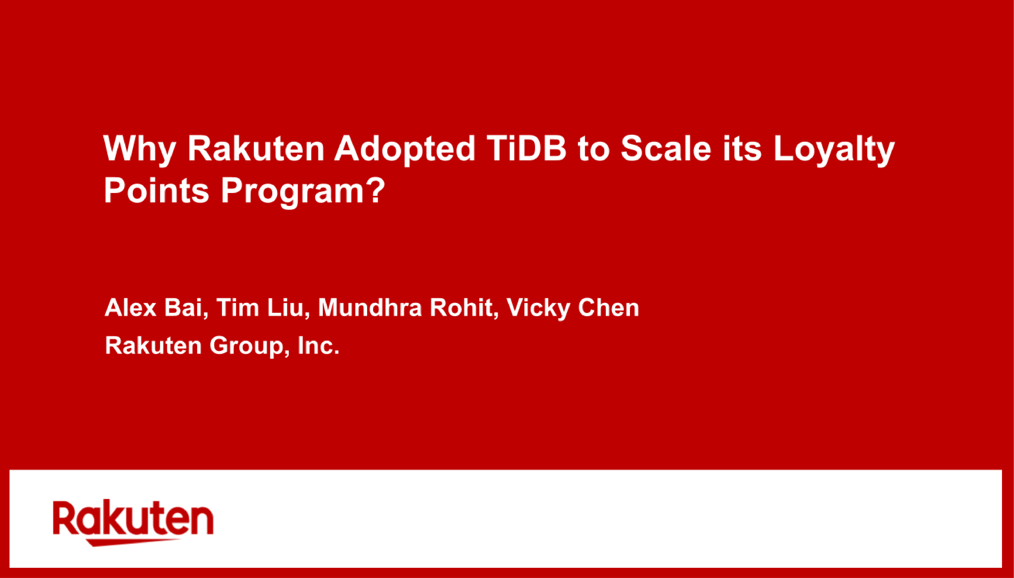 HTAP Summit 2024 - Rakuten - title