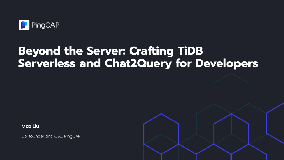 ServerlessDays 2023 - PingCAP - title